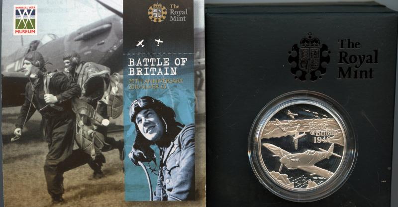 2010 Alderney  Battle of Britain  Silver Proof  £5 Coin