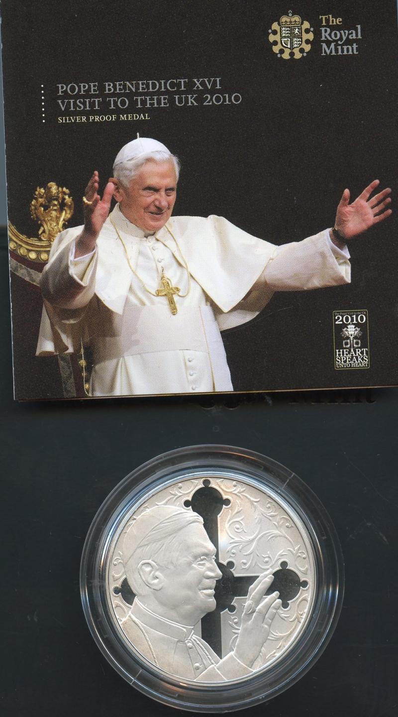 Royal Mint 2010  Pope Benedict XVI Visit to the UK  Silver Proof Medal