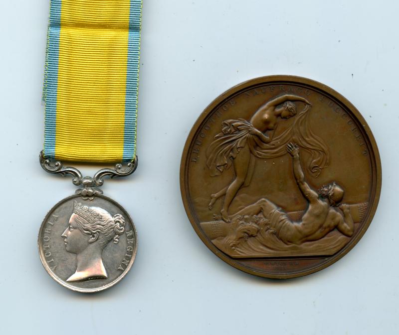 Lloyd’s medal for saving life at sea & Baltic Medal 1855 To John Mantle,   Coast Guard