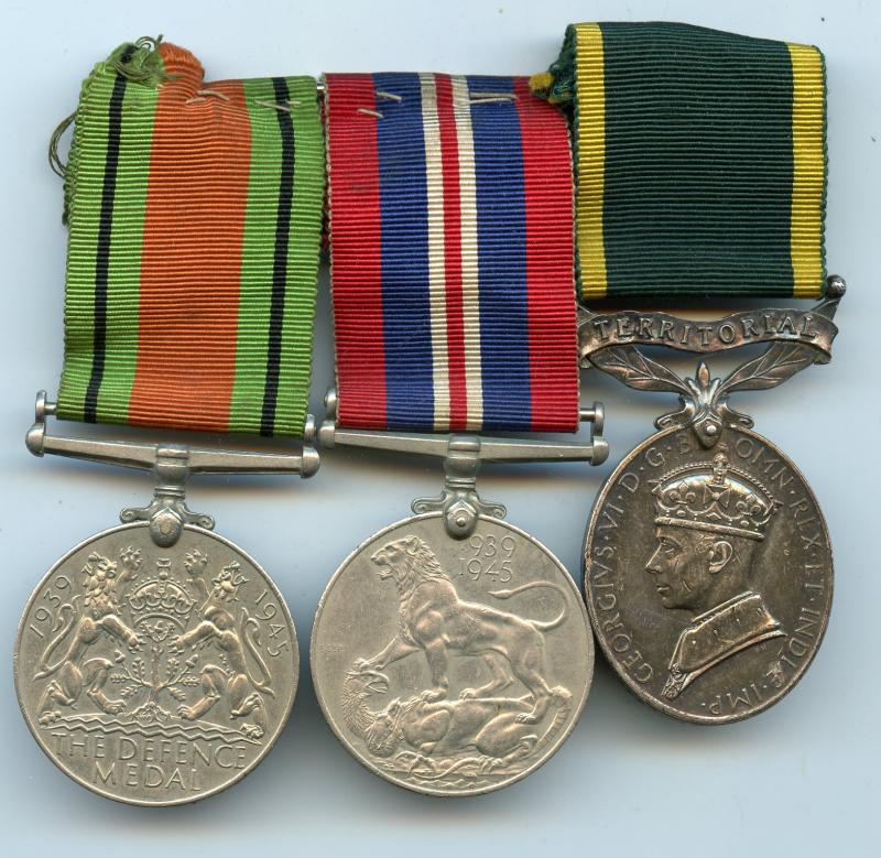 WW2 Territorial Medal Group To Sgt William. Alexander . Esplin, Royal Artillery