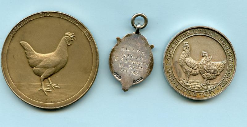 Lancashire Poultry Egg Laying Silver Prize Medallions Medals