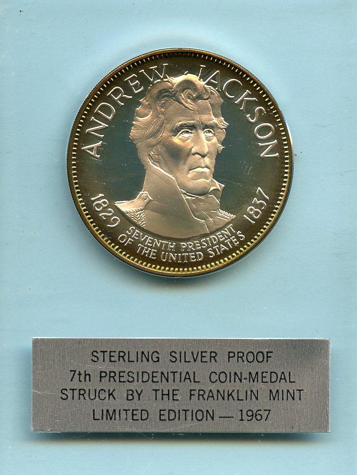 U.S.A  Andrew Jackson Silver Proof Presidential Coin Medal