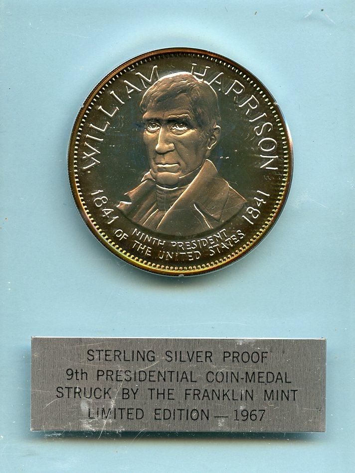 U.S.A William Harrison Silver Proof Presidential Coin Medal