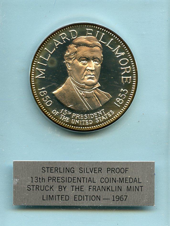 U.S.A  Millard Fillmore Silver Proof Presidential Coin Medal