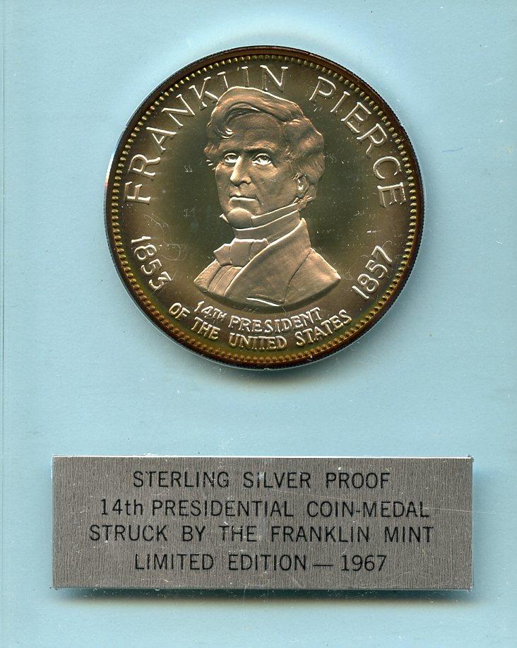 U.S.A  Franklin Pierce Silver Proof Presidential Coin Medal