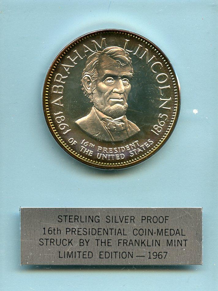 U.S.A   Abraham Lincoln Silver Proof Presidential Coin Medal