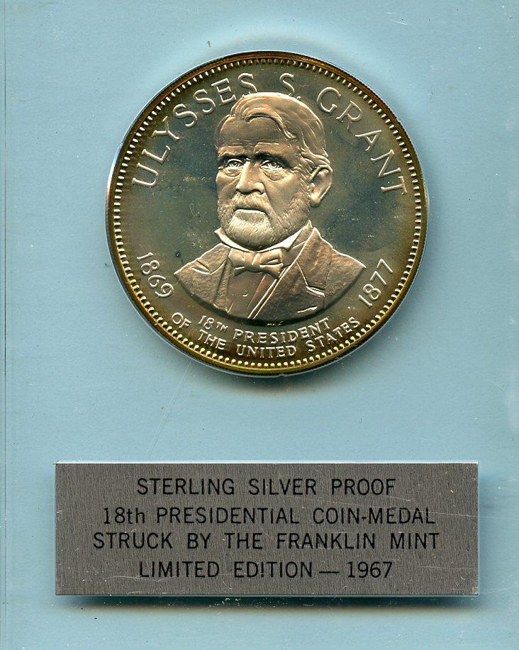 U.S.A Ulysses S Grant Silver Proof Presidential Coin Medal