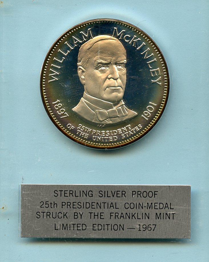 U.S.A William McKinley Silver Proof Presidential Coin Medal