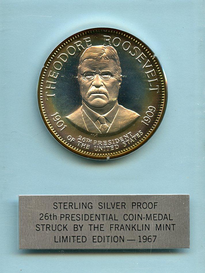 U.S.A Theodore Roosevelt Silver Proof Presidential Coin Medal