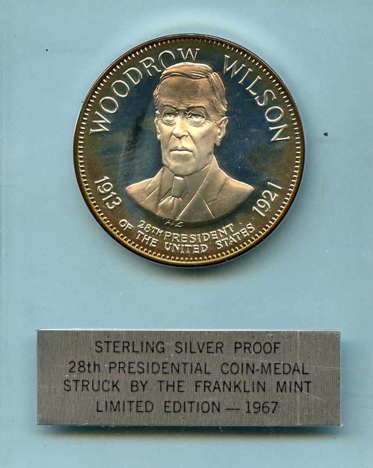 U.S.A Woodrow Wilson Silver Proof Presidential Coin Medal