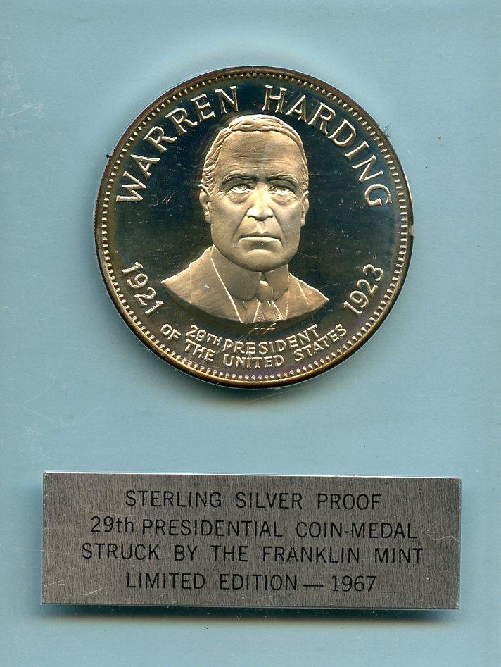 U.S.A Warren Harding Silver Proof Presidential Coin Medal