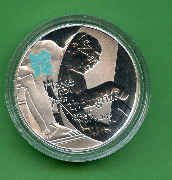 UK 2009  2012 Olympic Celebration of Britain: Isaac Newton Silver Proof £5 Five Pound Coin