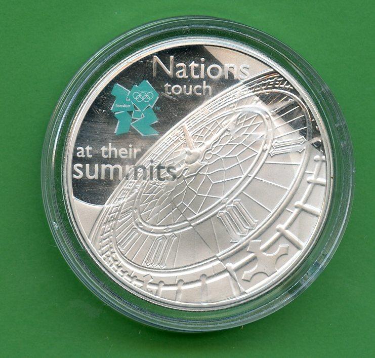 UK 2009  2012 Olympic Celebration of Britain:  Big Ben Silver Proof £5 Five Pound Coin