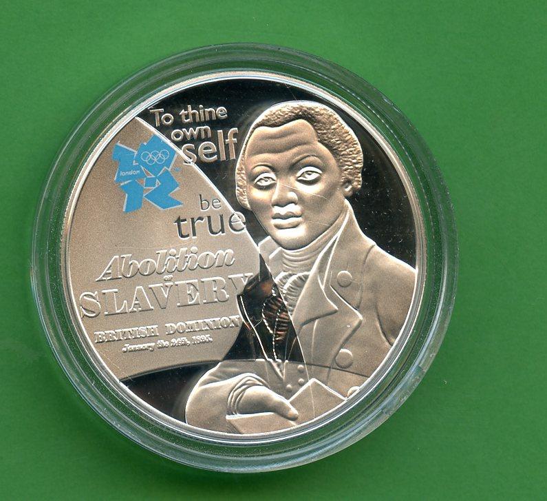 UK 2010  2012 Olympic Celebration of Britain:  Abolition of Slavery Silver Proof £5 Five Pound Coin