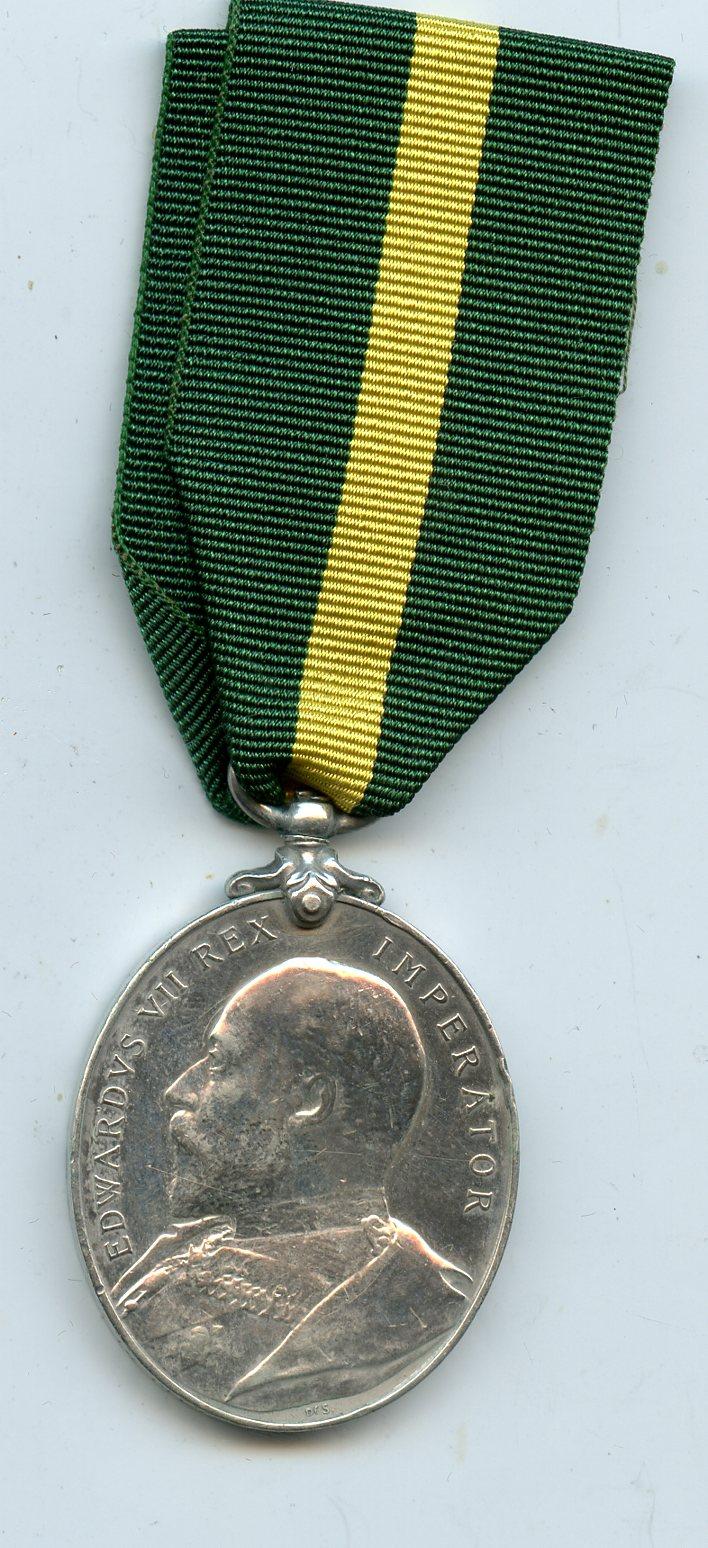 Territorial  Force Efficiency Medal Edward VII To Cpl H Telfer, 4th Bn King's Own Scottish Borderers