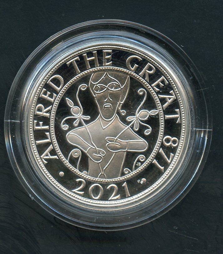 UK Royal Mint 2021 Alfred The Great Silver Proof £5 Coin