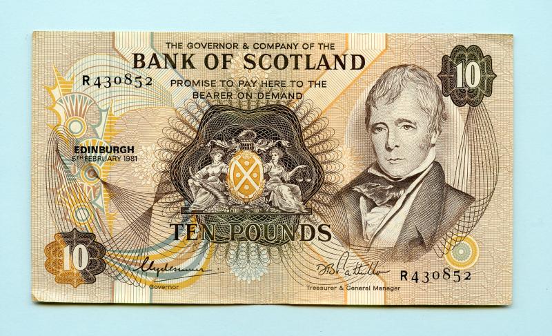 Bank of Scotland  £10 Ten Pounds Note Dated 5th February 1981