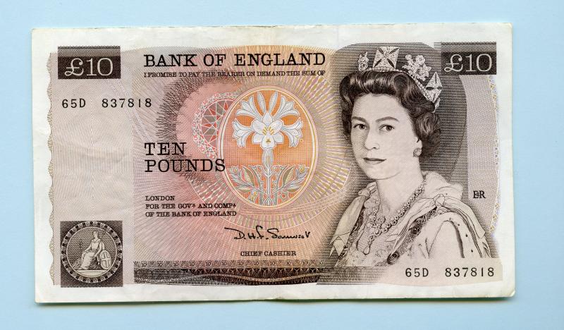 Bank of England  £10 Ten Pounds Note  Date  December 1980