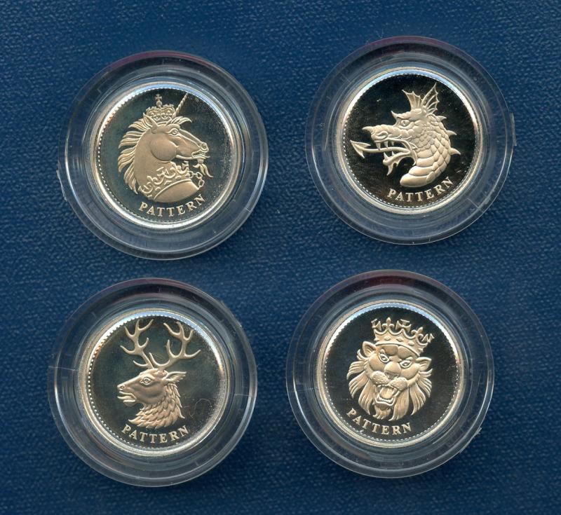 UK 2004  Silver  Pattern Proof Beasts  £1 One Pound Coin Set