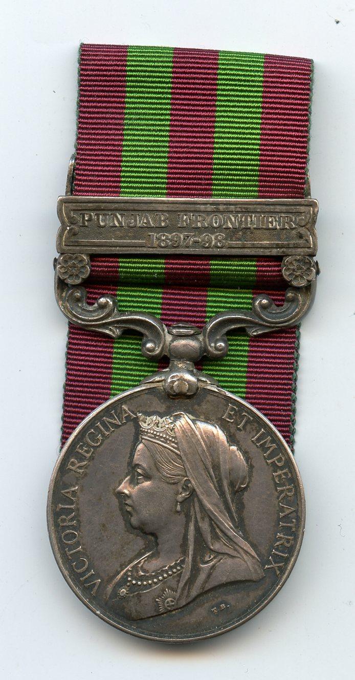 India General Service 1895-1902,  1 clasp, Punjab Frontier 1897-98 To Pte Vernon Henry Imray, The Queen's (Royal West Surrey Regiment)