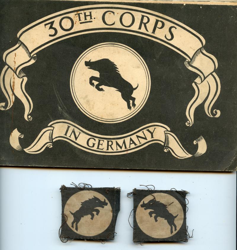 WW2 30th Corps  printed formation sign Badges.