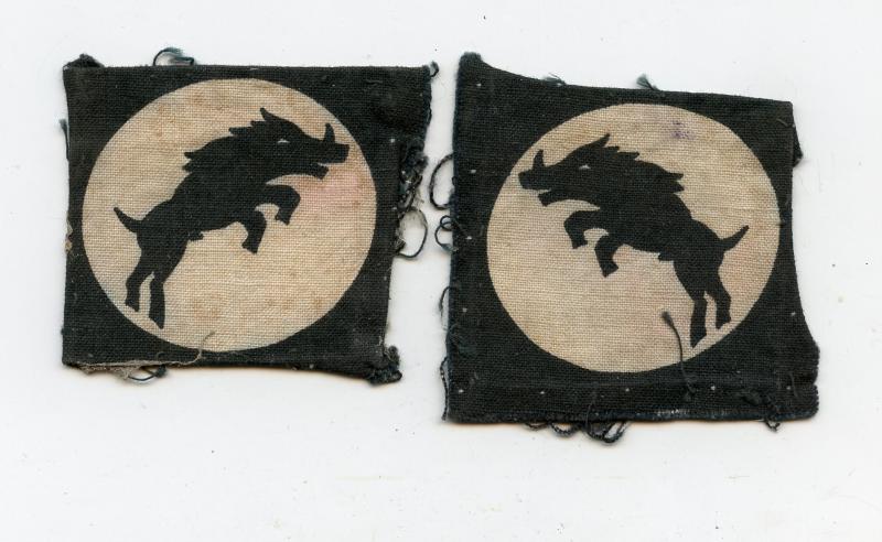 WW2  Pair of 30th Corps printed formation sign Badges