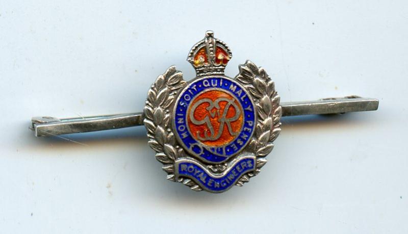 WW2 Royal Engineers Enameled Silver Sweethear brooch