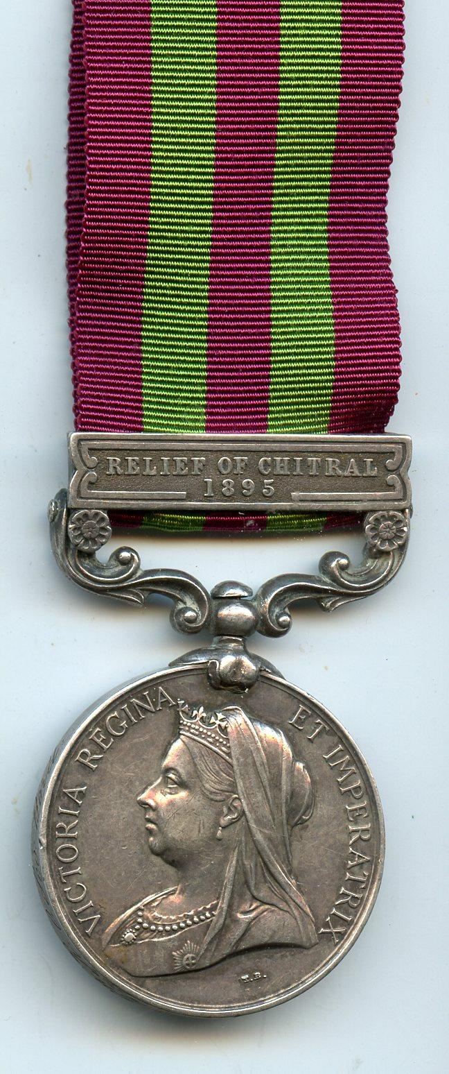 India General Service 1895-1902, Relief of Chitral 1895 To Pte G Roberts, Kings Own Scottish Borderers