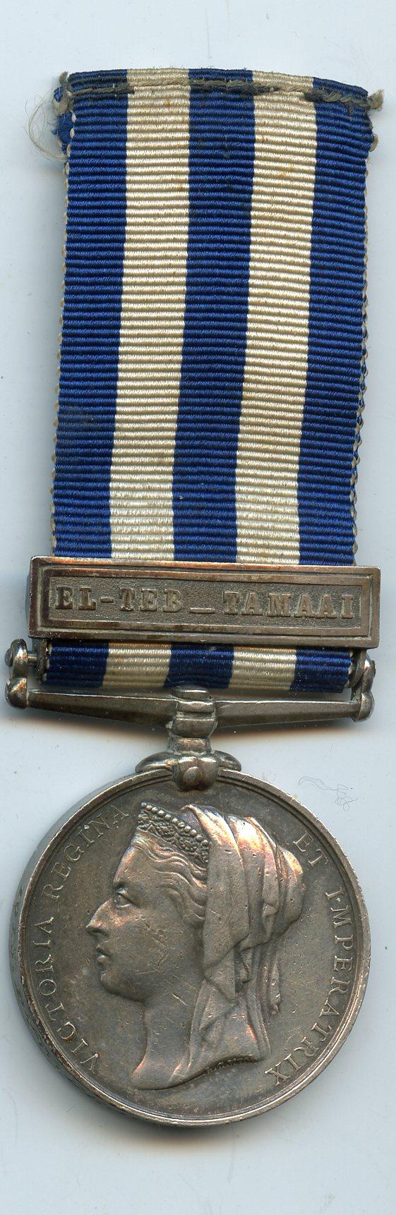 Egypt Medal 1882 : EL-Teb- Tamaai To Pte W Deacon, Kings Royal Rifle Corps