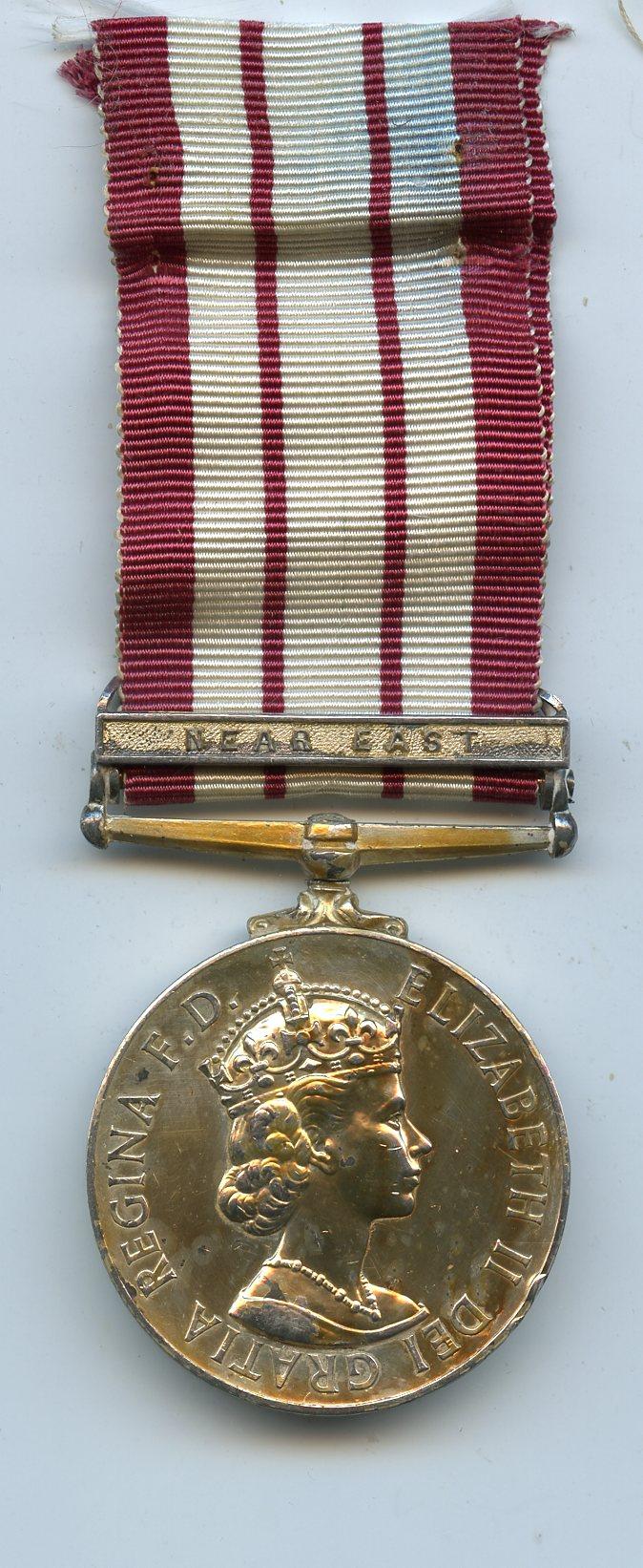 Naval General Service Medal 1909-62 Near East To Naval Airman  H. S. Johnson, Royal Navy