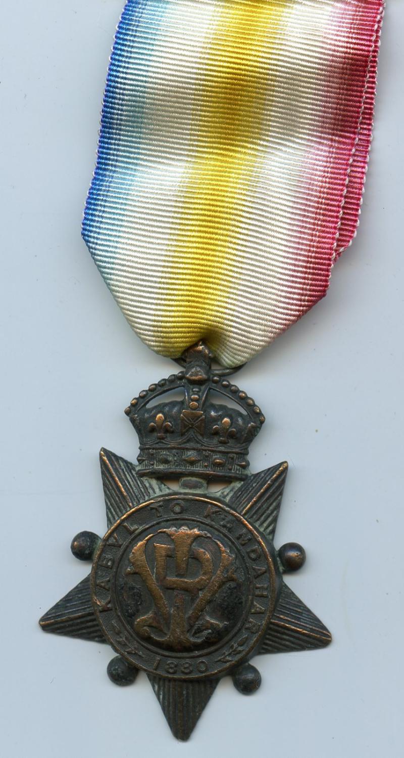 Kabul To Khandahar Star Medal 1880  To Havildar Hibaz, 2nd Sikh Infry