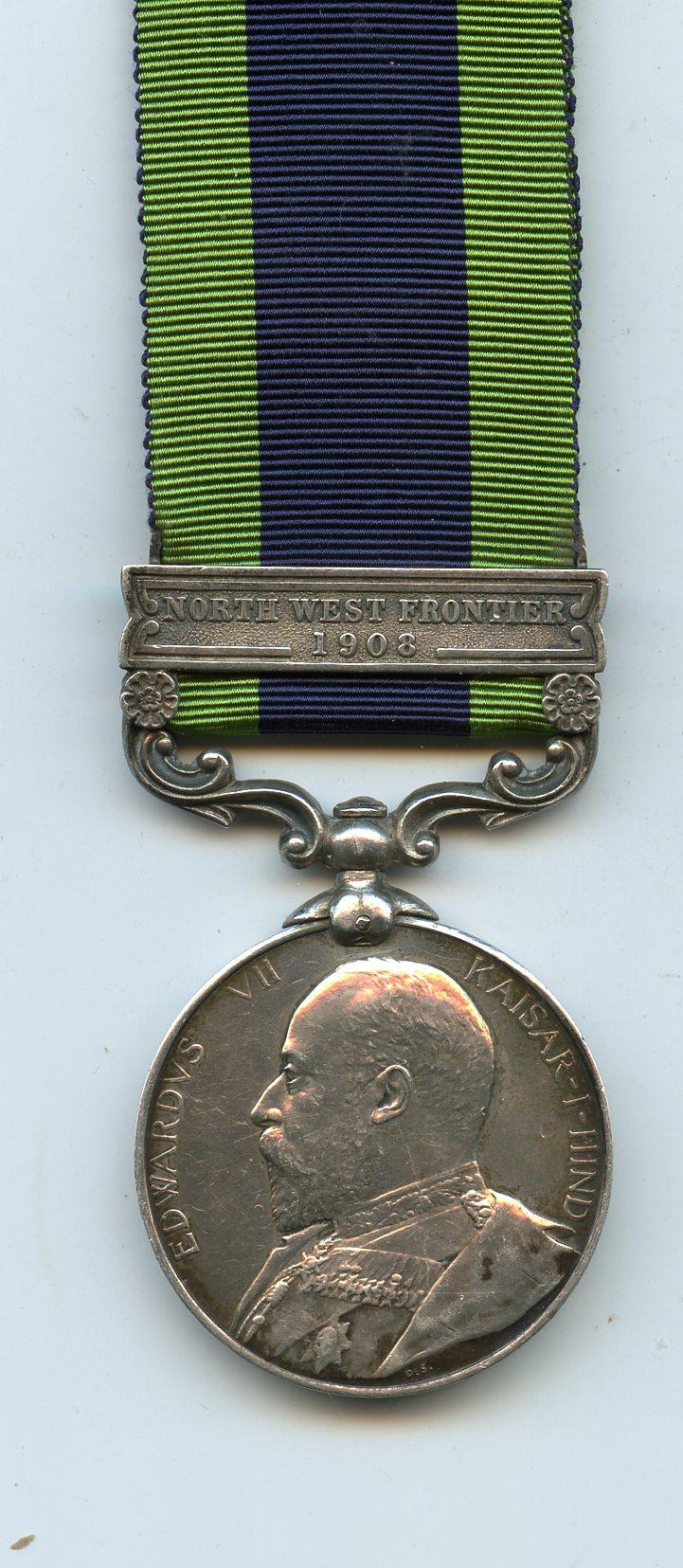 India General Service Medal 1908-35 North West Frontier 1908 To Pte Joseph McIntyre, Seaforth Highlanders