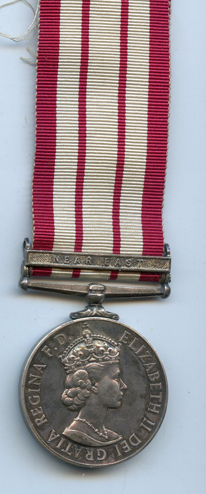 Naval General Service Medal 1909-62 1 Bar Near East To H McAlpine, Merchant Navy