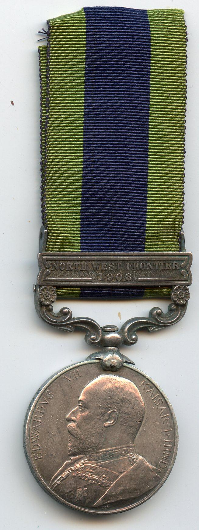 India General Service Medal 1908-35 North West Frontier 1908 To Sepoy Bati Gul, 25th Punjabis