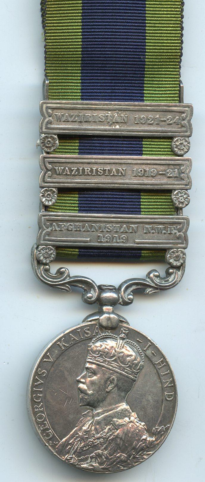 India General Service Medal 1908  3 Clasps To Sepoy Mota Shan, 2-56th Punjabis