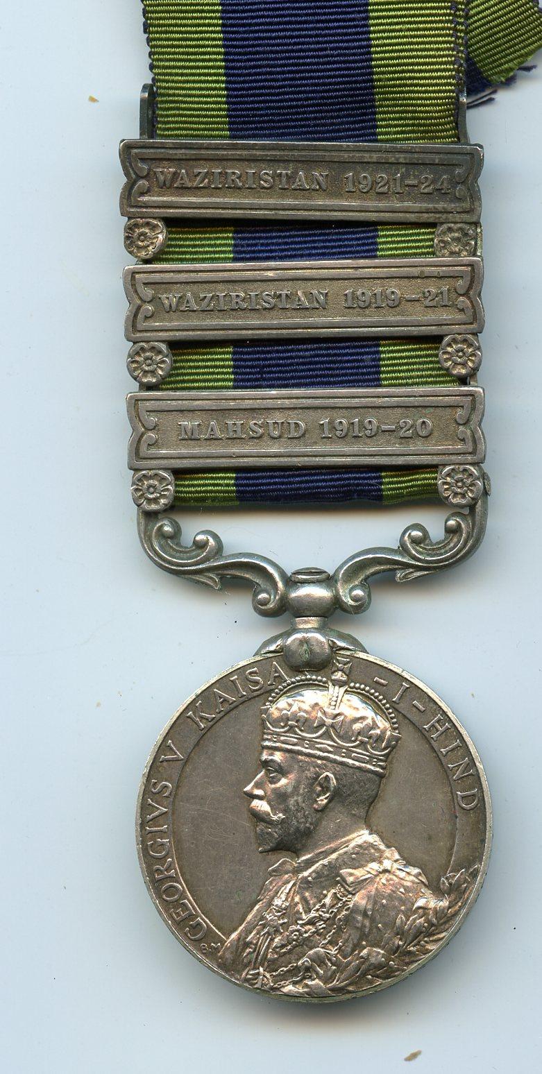 India General Service Medal 1908 -35 3 Clasps To Sepoy Gulam Mohammed, 1-13th Rifles