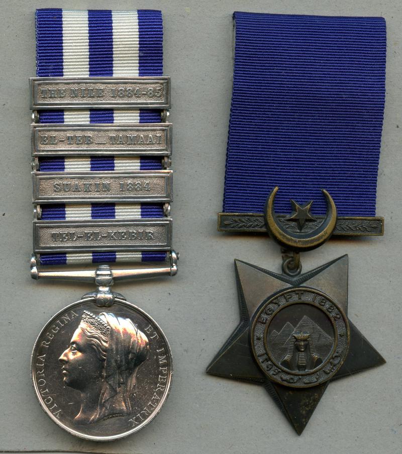 Egypt Medal 1882-89,  4 clasps, To Pte M Dawe, Gordon Highlanders ( Dead on the roll)