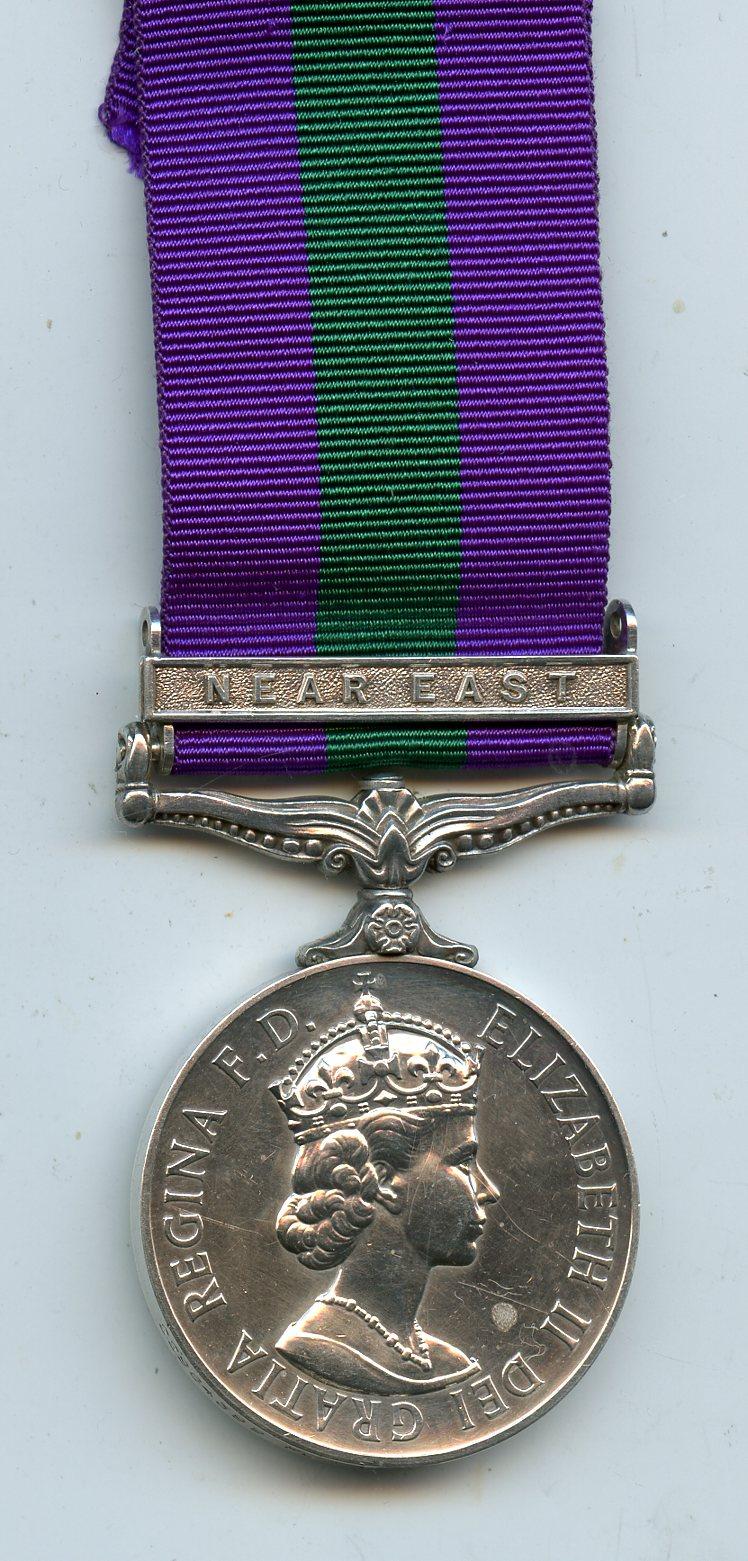 General Service Medal 1918-62 Near East To Fusilier R Hulme, Royal Fusiliers