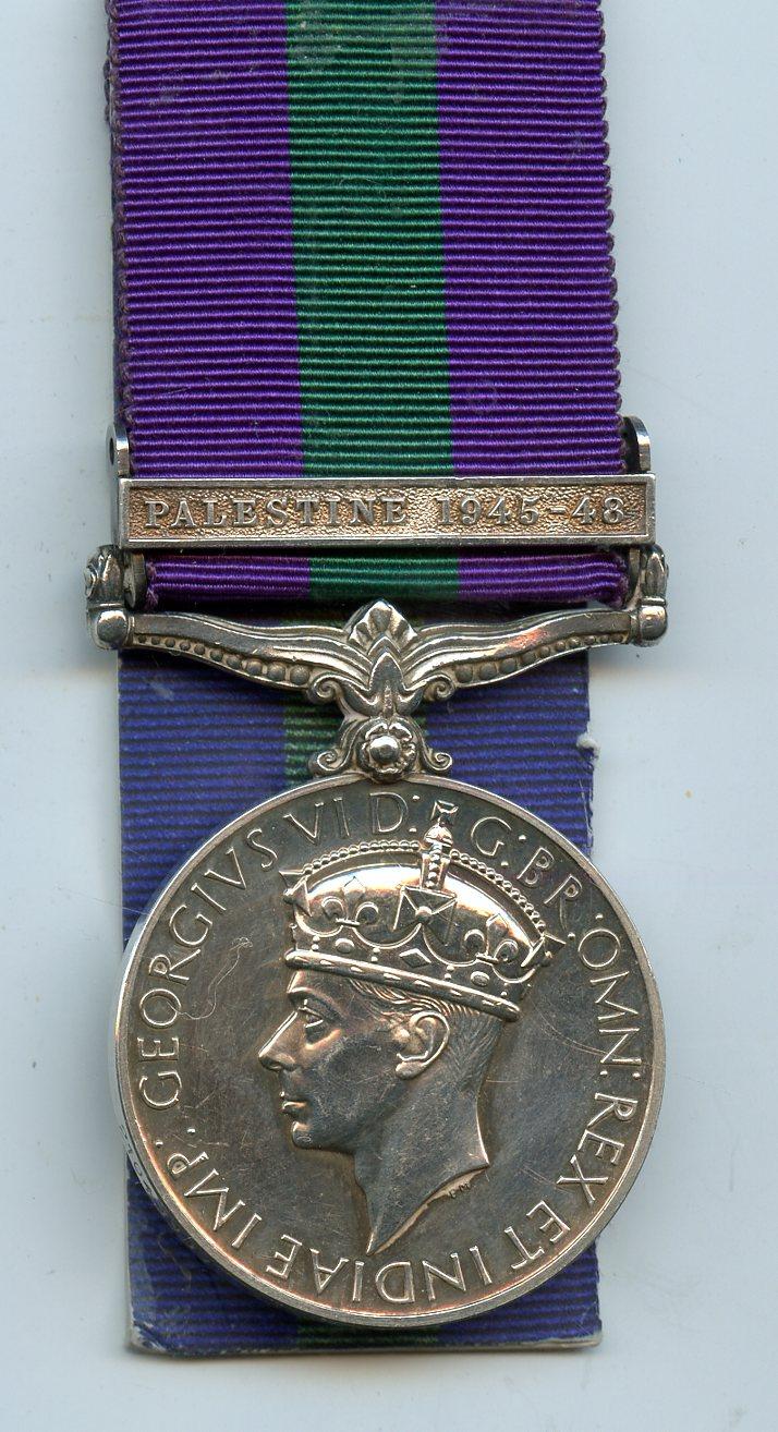 General Service Medal 1918-62 Palestine 1945-48 To Signalman A Broadbent, Royal Signals