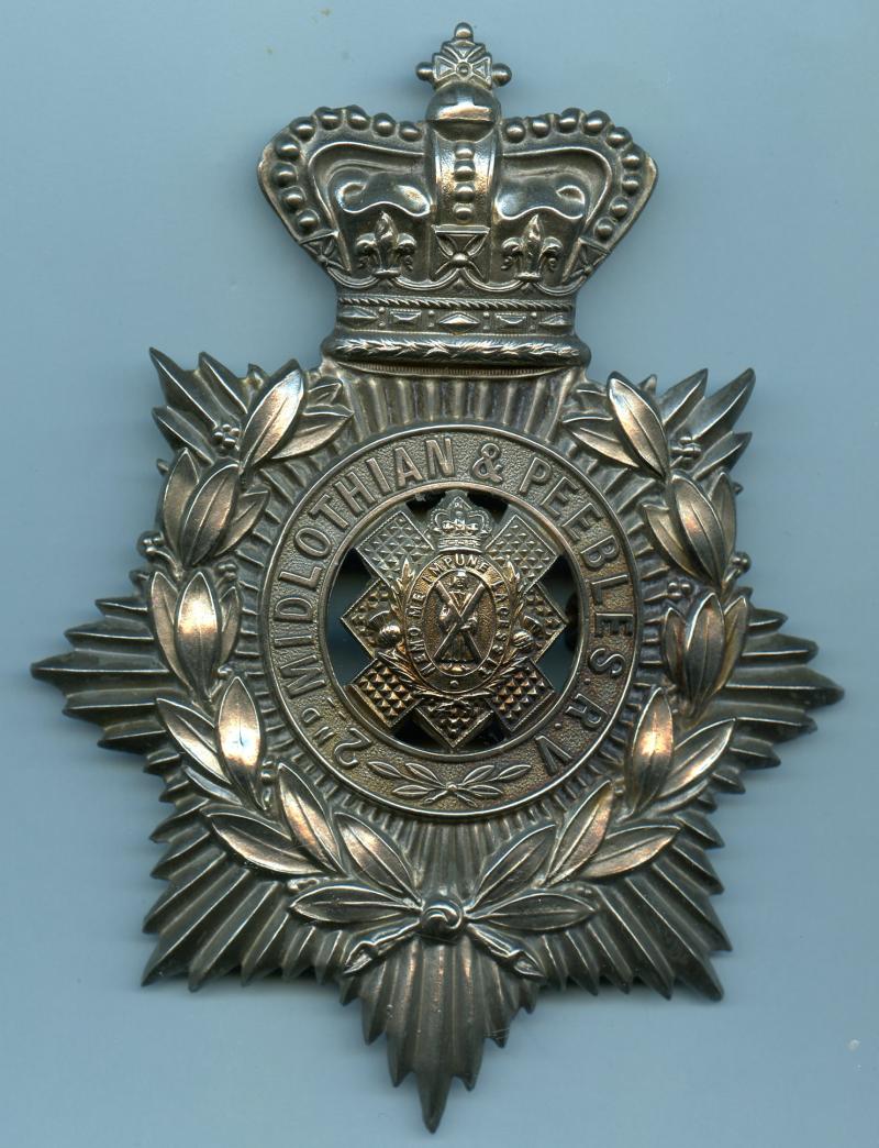 2nd Midlothians and Peebles Rifle Volunteers QVC Helmet Plate Badge