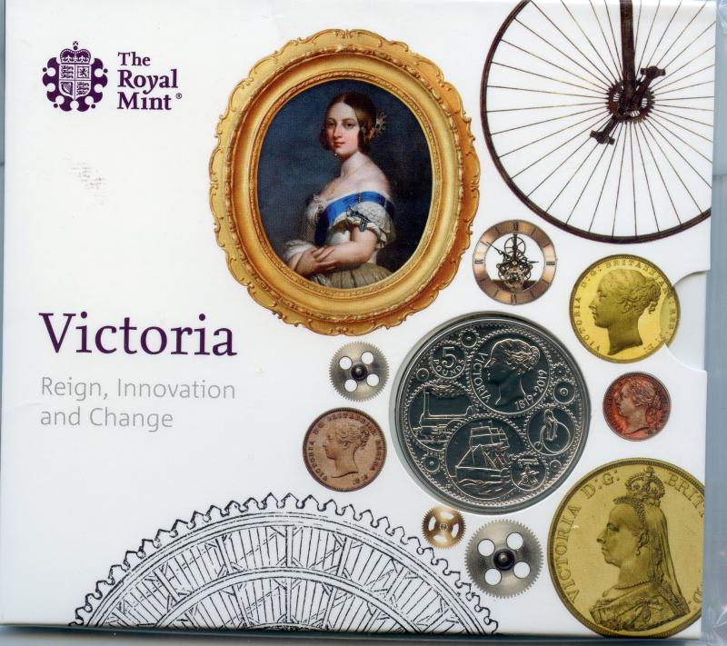 UK Royal Mint 2019 Victoria Reign Innovation & Change Brilliant Uncirculated £5 Coin