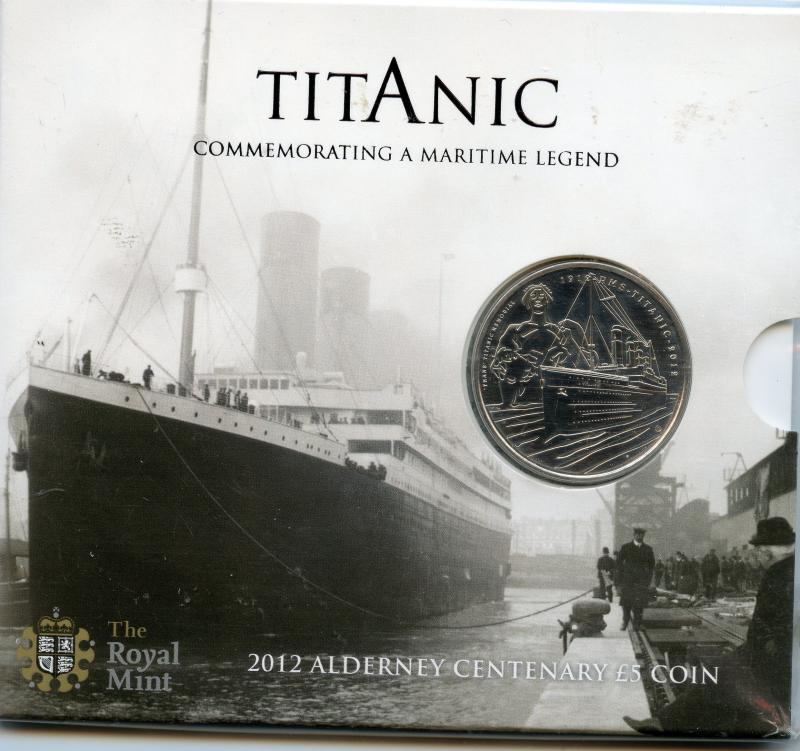 2008 Alderney Titanic Commemorative £5  Five Pound Brilliant Uncirculated Coin