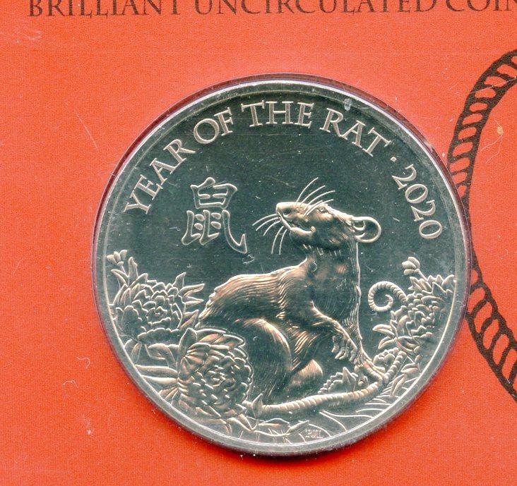 UK Royal Mint 2020   Lunar Year of Rat  Brilliant Uncirculated £5 Coin