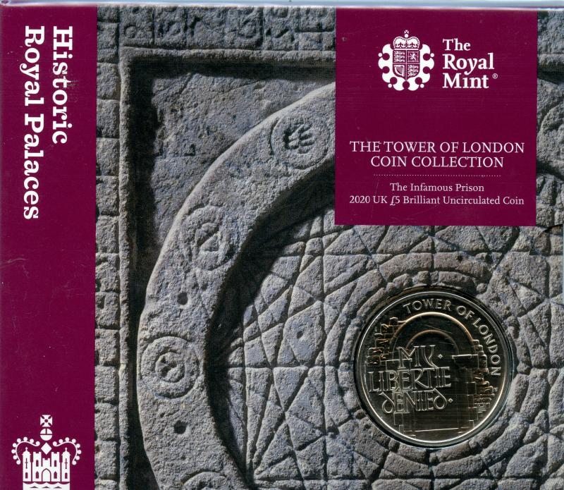 UK Royal Mint 2020 The Tower of London The Infamous Prison Brilliant Uncirculated £5 Coin