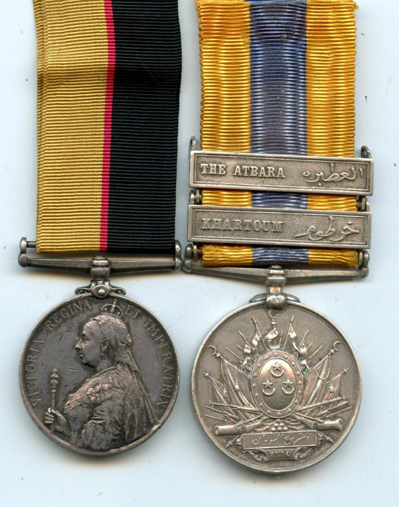 Queens Sudan Medal 1896 Pair to Piper Hugh Munro, Cameron Highlanders