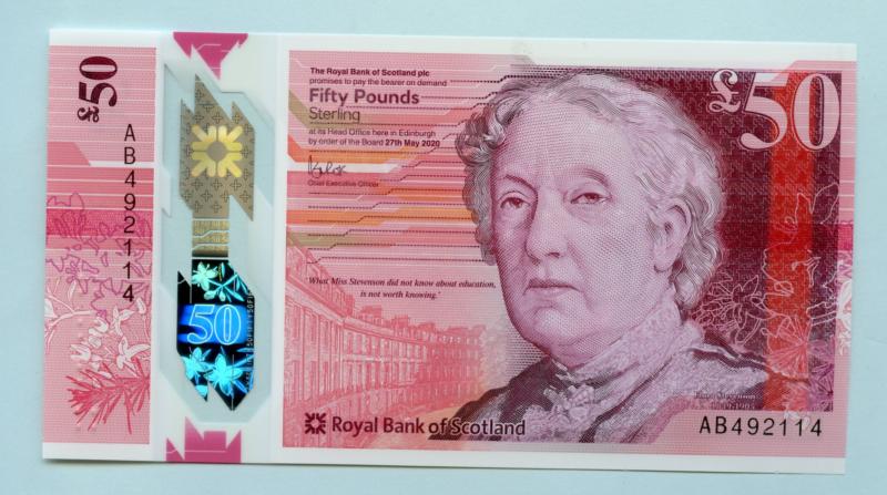 Royal Bank of Scotland  New Polymer £50 Fifty Pounds Note Dated 27th May 2020
