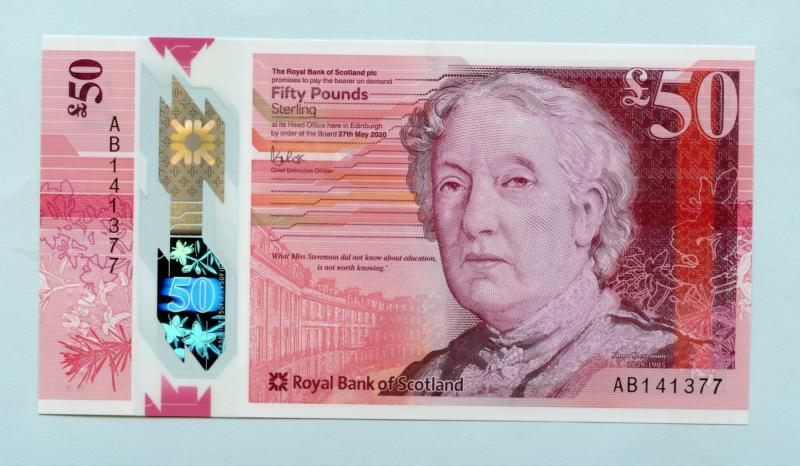 Royal Bank of Scotland  New Polymer £50 Fifty Pounds Note Dated 27th May 2020