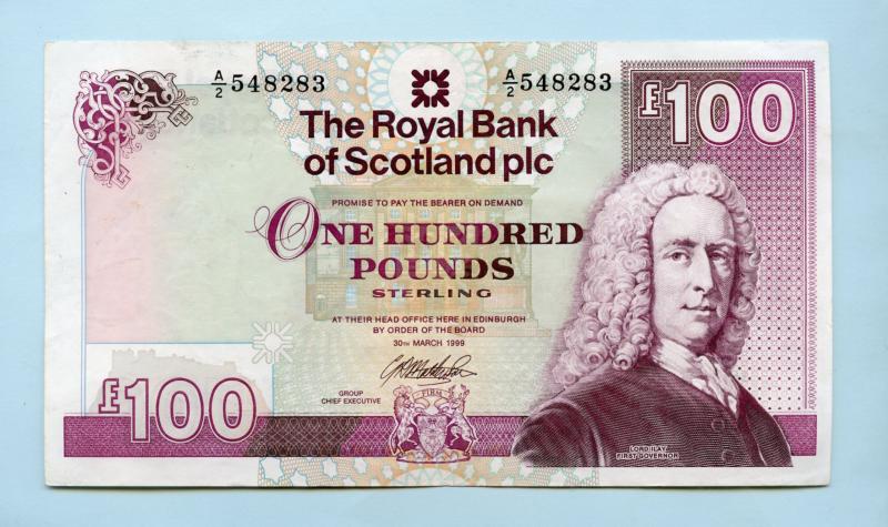 Royal Bank of Scotland  £100 One Hundred Pounds Banknote Dated  30th March 1999