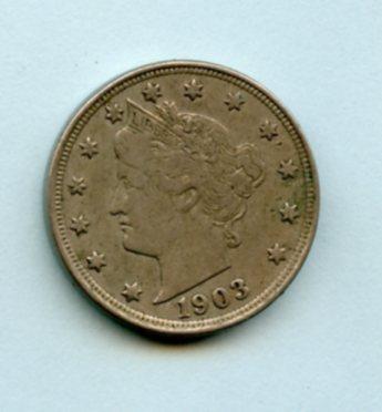 U.S.A Nickel Five Cents Coin Dated 1903