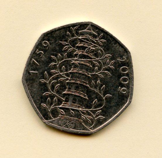 Rare UK Kew Gardens 2009 50 Pence Coin